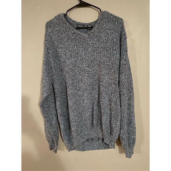 Izod Blue V Neck Knit Sweater Size XL - Picture 1 of 4